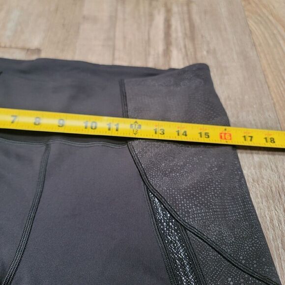 Lululemon Power Lines 21” Crop Leggings Women’s 12 Black Reflective Mid Rise - Picture 7 of 7